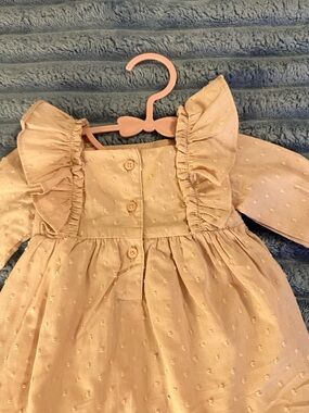 Carter's Light Blush Pink Swiss Dot Ruffle Dress